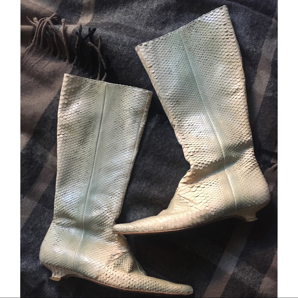 Nello Nembro Genuine Python Pointy Calf Tall Boots